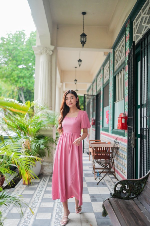 Mona Back-Tie Dress In Pink