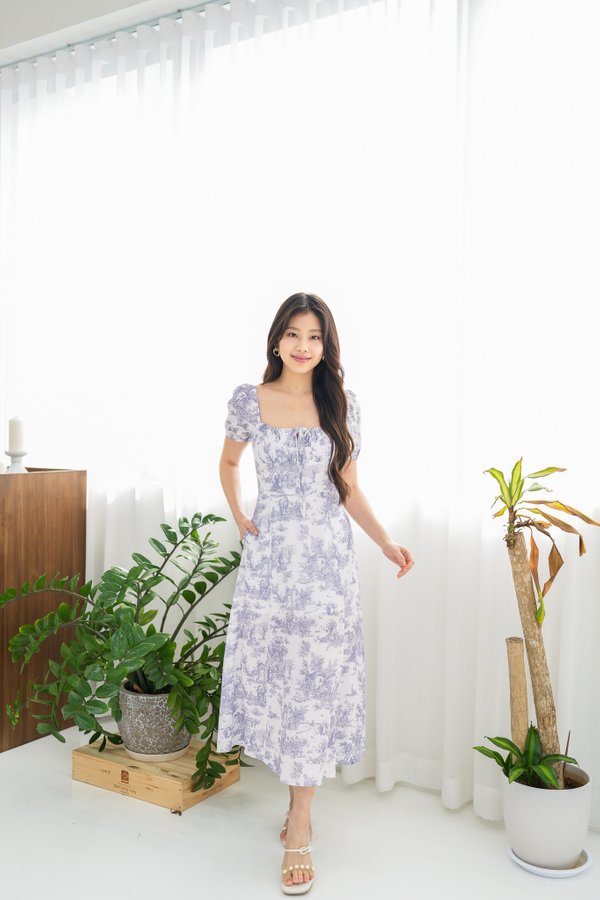 Tammy Prints Midi Dress In Lilac