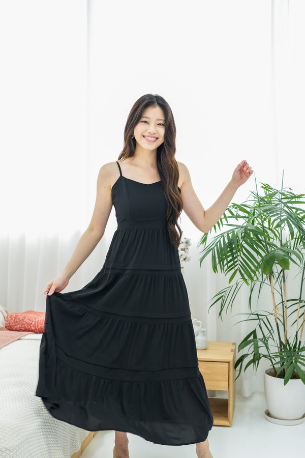 Tiffany Tier Straps Dress In Black