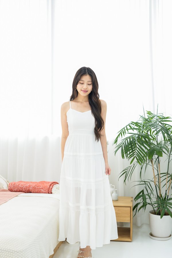 Tiffany Tier Straps Dress In White