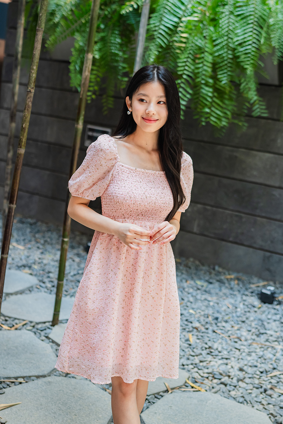 Estella Floral Smocked Dress In Pink | Wardrobe of Joy