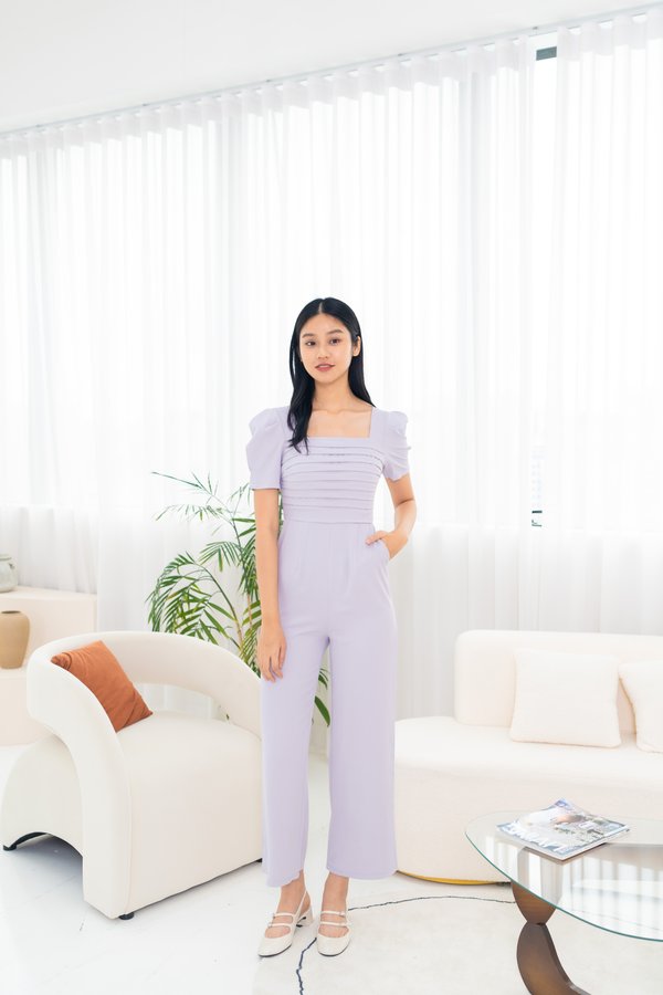 Kerri Sleeve Jumpsuit In Lilac