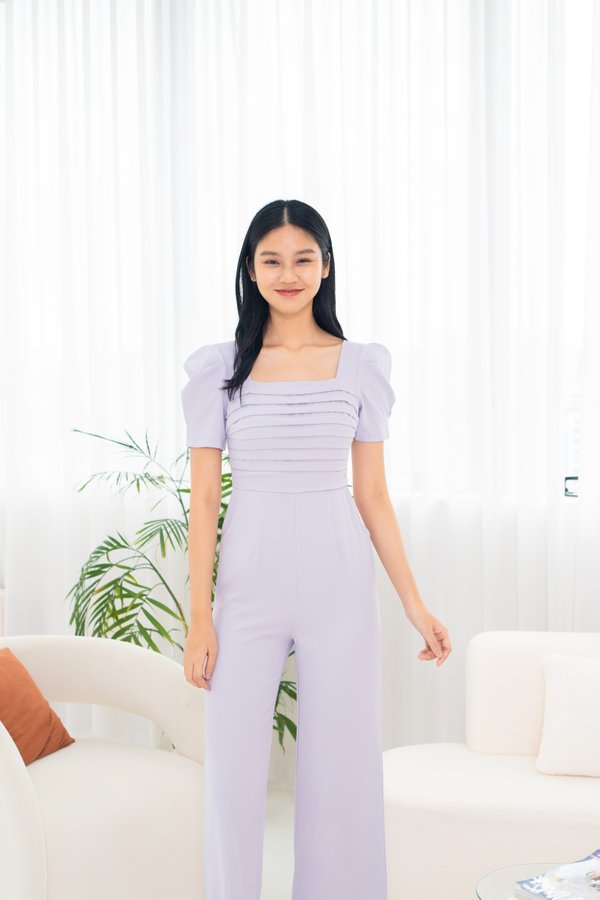 Kerri Sleeve Jumpsuit In Lilac