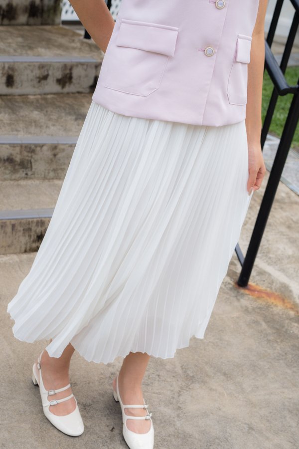 Lavita Pleated Skirt In White