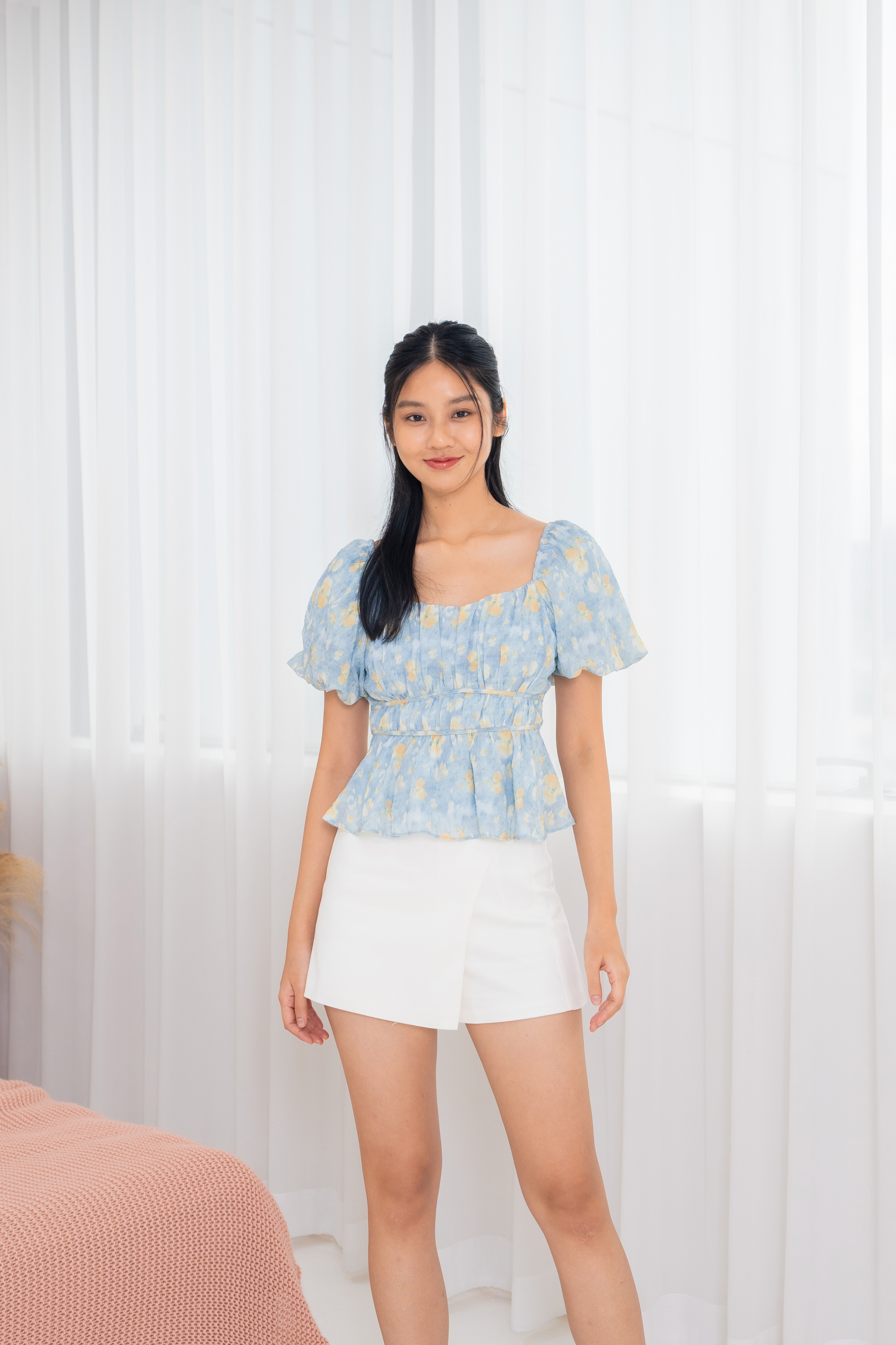 All of Me Top I Blue Floral Organic Cotton Top for Girls main image 1