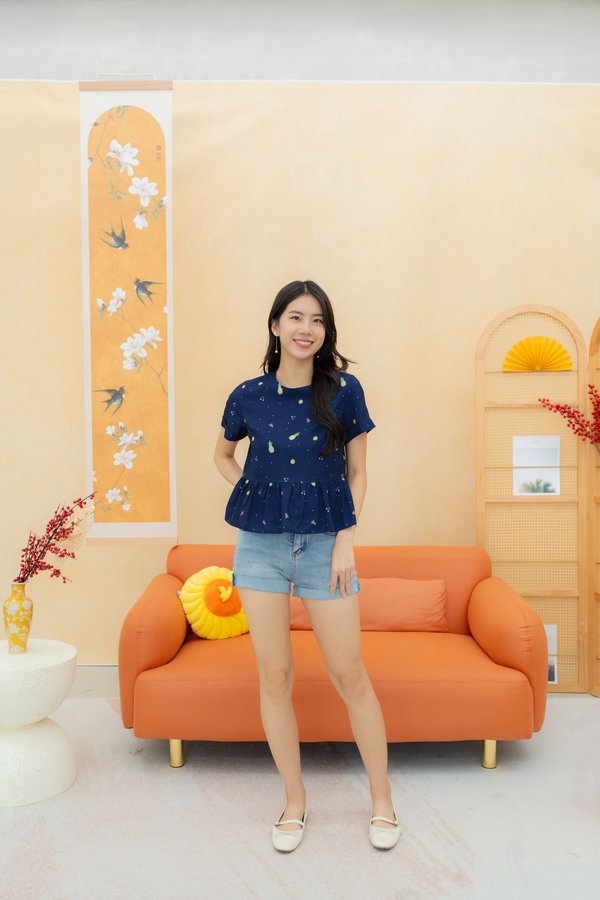 Huat Pineapple Top In Navy