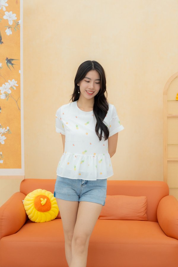 Huat Pineapple Top In White