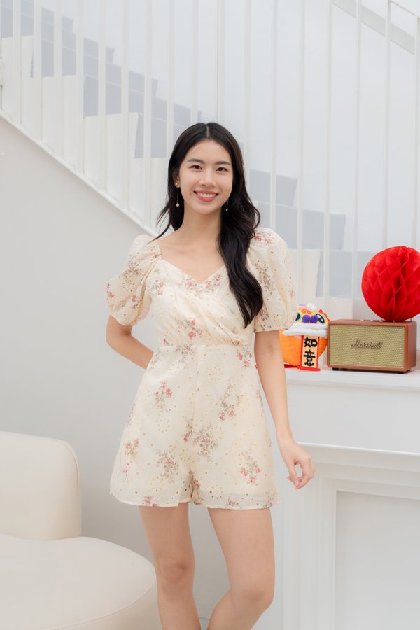 Felix Eyelet Romper In Cream