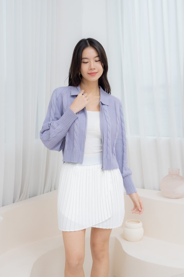 Riley Pleated Skirt In White