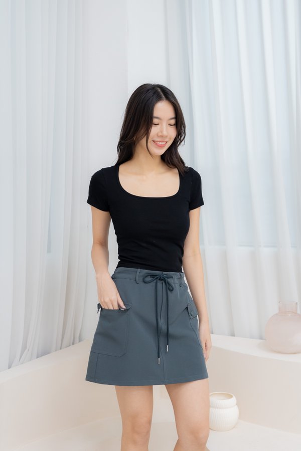 Mason Cargo Skorts In Greyish Blue