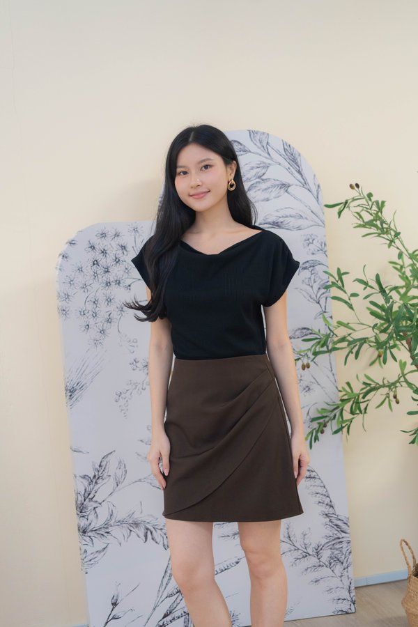 Mira Multi Way Knit Top In Black