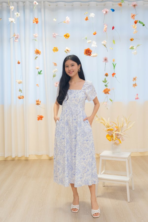 Violetta Porcelain Lattice Dress In Lilac