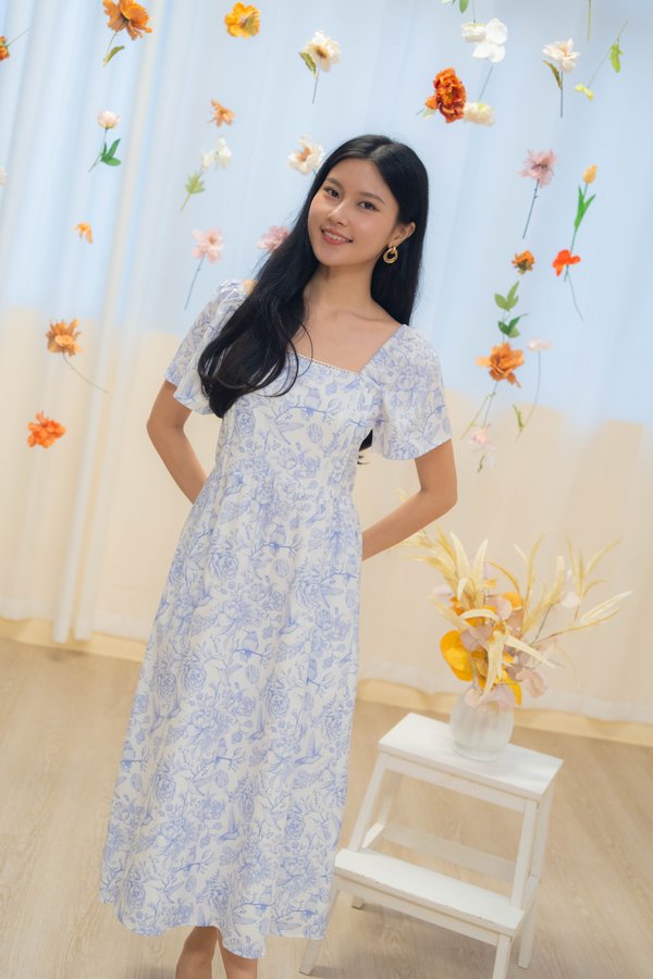 Violetta Porcelain Lattice Dress In Lilac