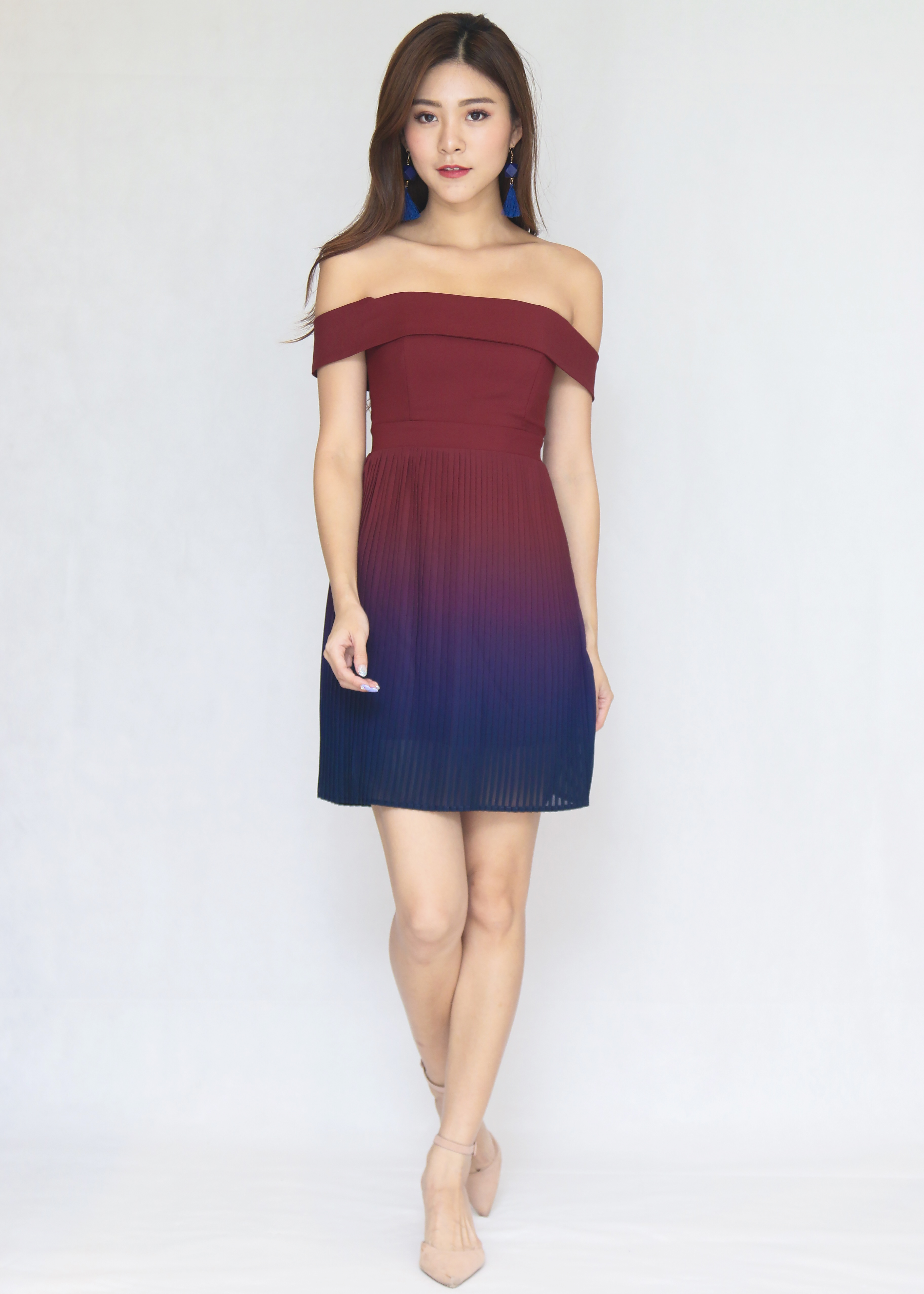 Maroon ombre outlet dress