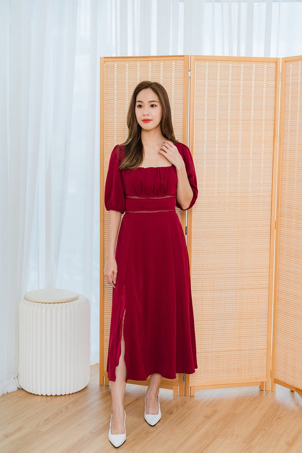 Gloria Maxi Dress In Wine Red