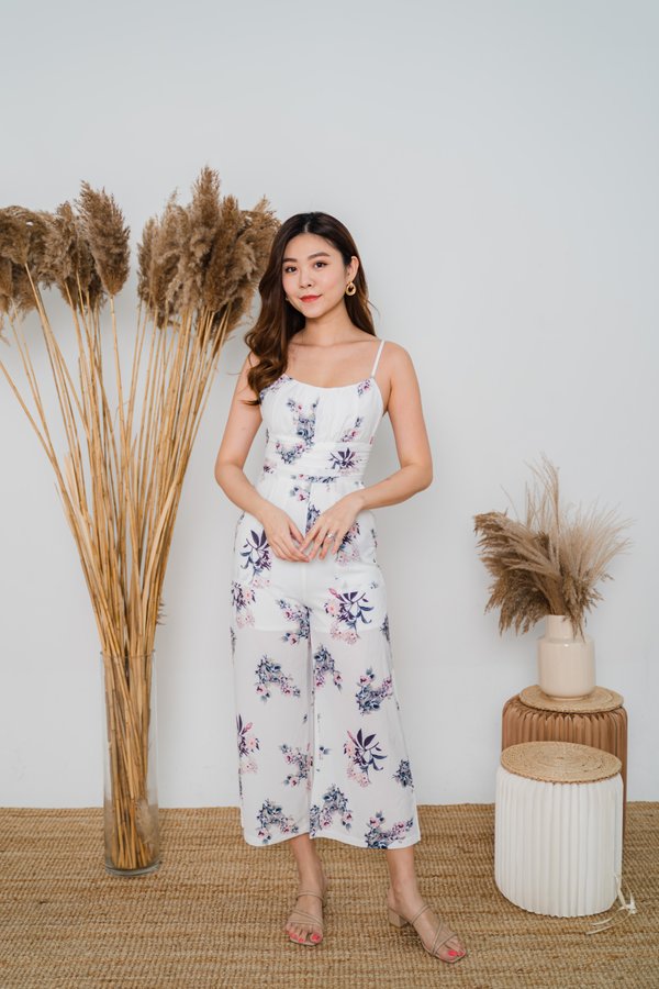 Camilla Floral Jumpsuit In White