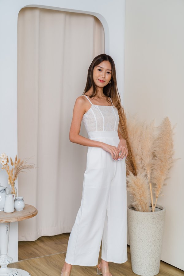 Zoe Lace Jumpsuit In White